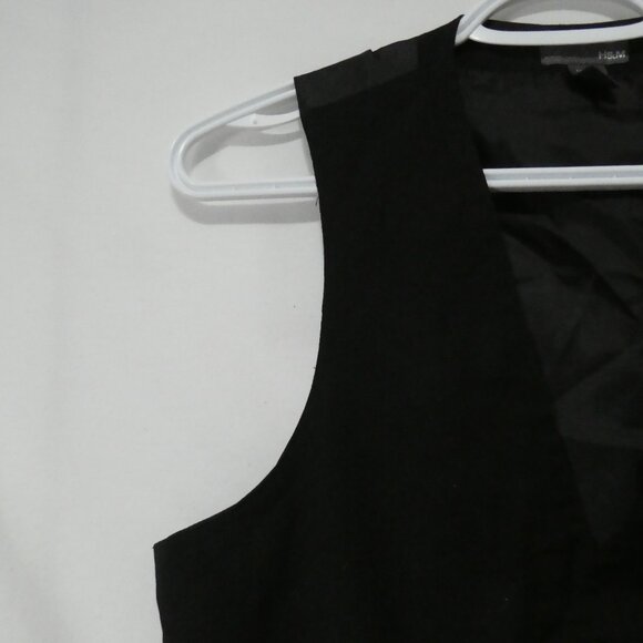 H&M | 36R | Black Button-Up Vest | Pockets | Back Belt Buckle - Picture 3 of 14